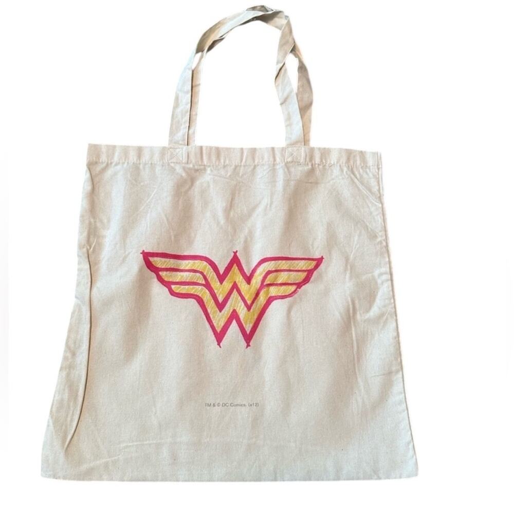 Wonder Woman Cotton bag— 15 inches by 15.5 inches (24 with handles), NWOT